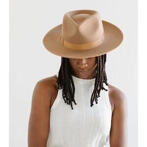 GIGI PIP NWT Women’s Brown Monroe Rancher Australian Wool Fedora Hat size 57 S/M